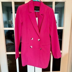 Tahari ASL Women's Double-Breasted Pink Blazer